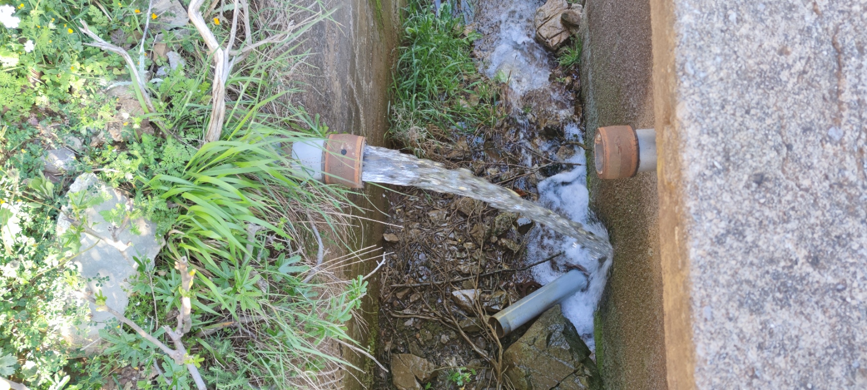 Σημείο αποσύνδεσης της πηγής Ζενίκος από την κεντρική δεξαμενή